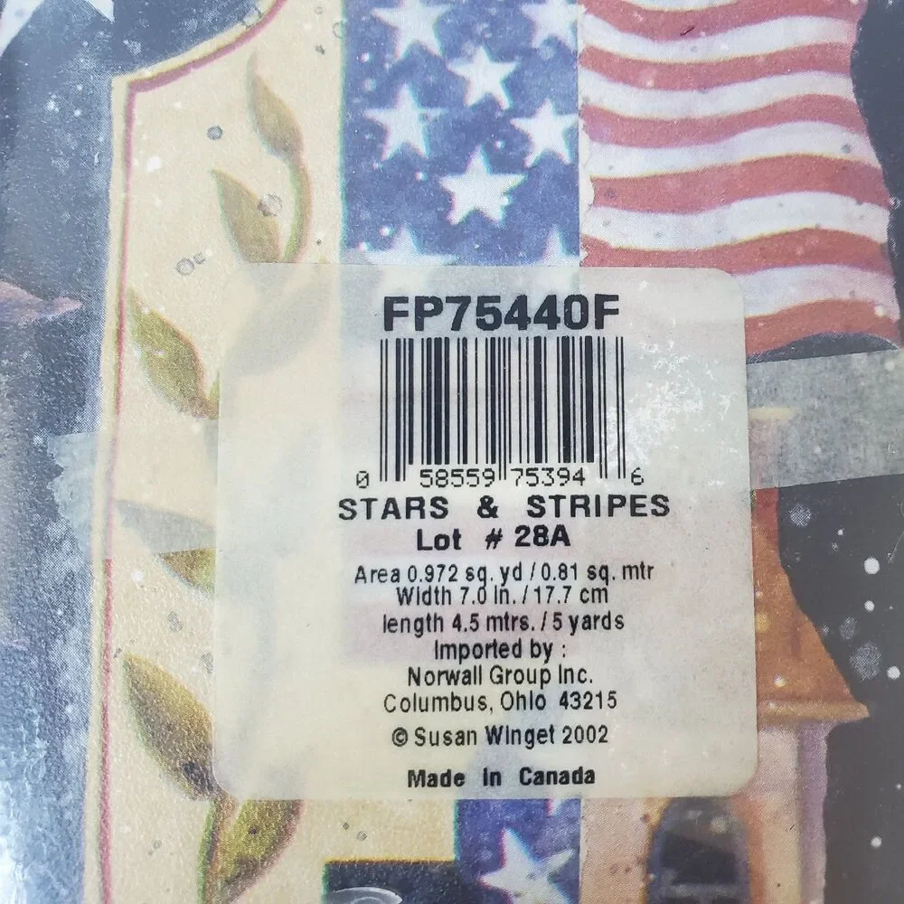 Stars & Stripes Wallpaper Border 5 Yards USA Flag Eagle Hearts Americana Patriot